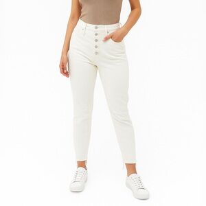 Madewell Jeans Women's Size 32 10‎ Inch High Rise Skinny Crop Button Fly White